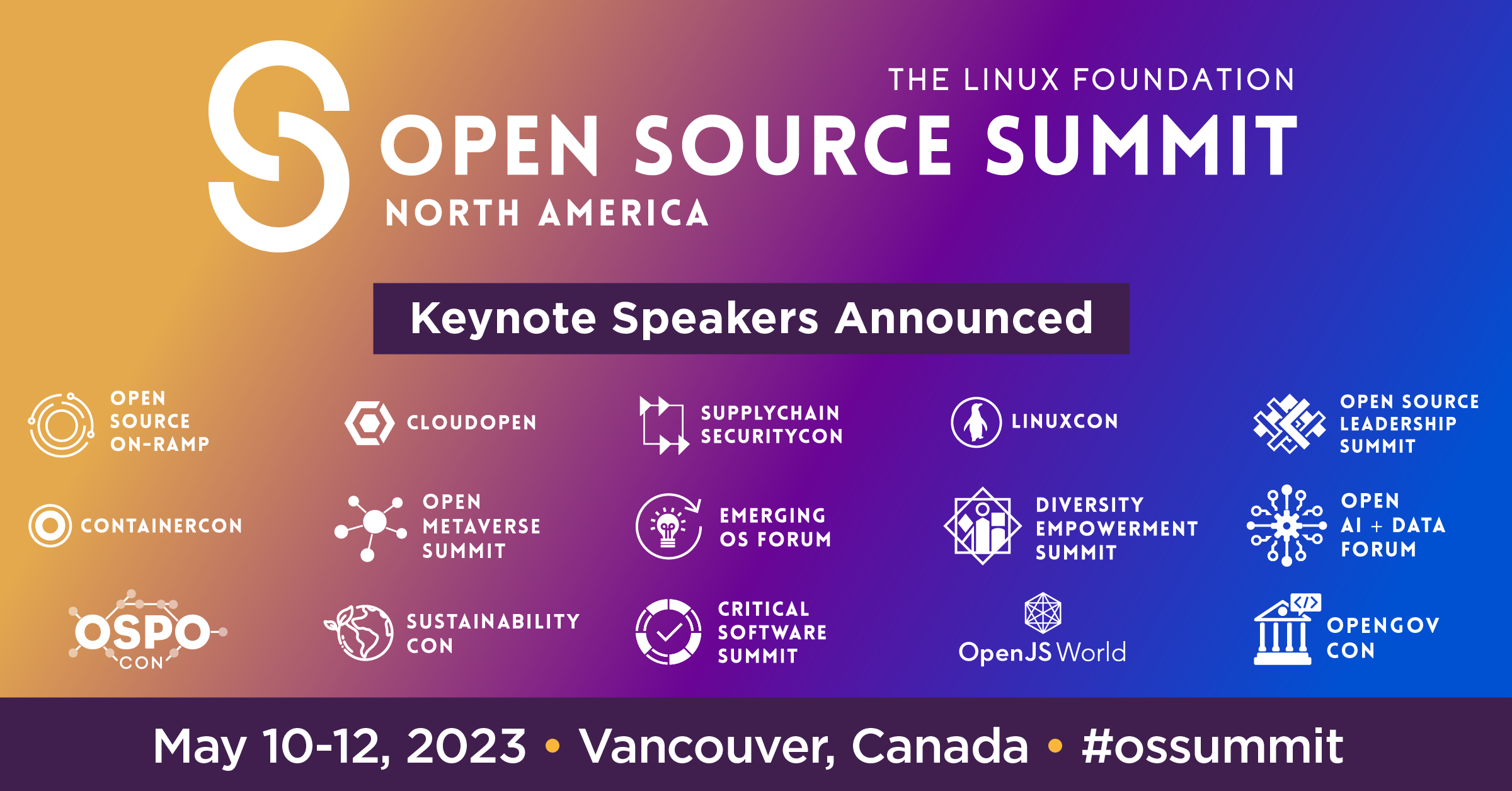 The Linux Foundation, the nonprofit organization enabling mass innovation through open source, today announced the keynote speakers for Open Source Summit North America, taking place May 10-12 at the Vancouver Convention Centre in Vancouver, Canada.